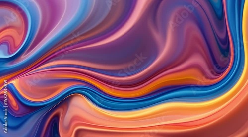  Fluid streams of color gliding smoothly through space, merging and blending into one another
