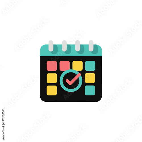 Calendar Icon: A vibrant and user-friendly calendar icon symbolizes time, organization, and upcoming events, ideal for design and scheduling.
