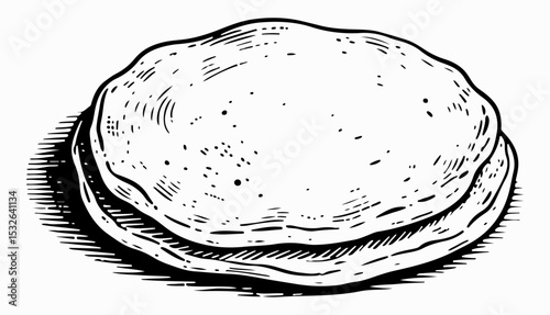 Pancakes vector engraving style illustration