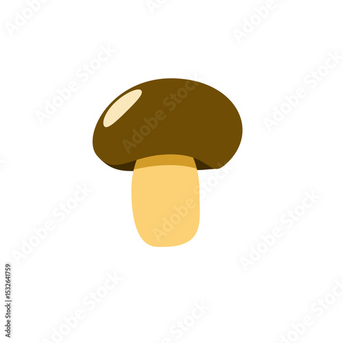 mushroom isolated on white background. Vegetable flat icon vector
