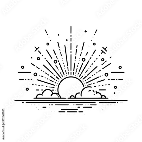 The image of a sunrise, with the sun rising above the horizon, represents the dawn of a new day and the start of fresh beginnings