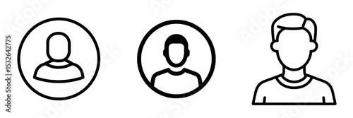 The modern contact icon represents a user, account, person, symbol, icon, or sign