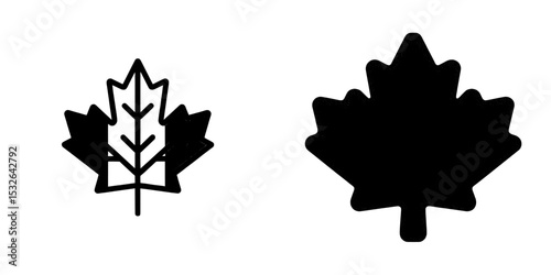 Canada's modern icon set features the maple leaf, symbolized by the Canadian flag's leaf in black and red hues