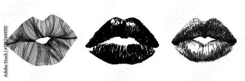 The illustration features lips isolated on a plain white background
