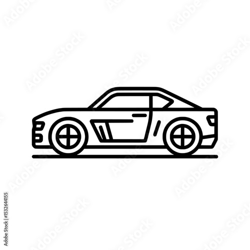 Motor vehicle silhouette emblems and sports car logo icon sets are key components of auto garage dealership brand identity design elements, showcased through modern illustrations