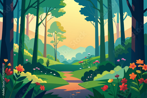 landscape with trees