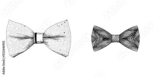 Graphic design modern illustration features an iconic vintage bow tie