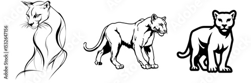 The silhouette of a panther can be utilized effectively as a symbol, logo, web icon, mascot, sign, or in any other design