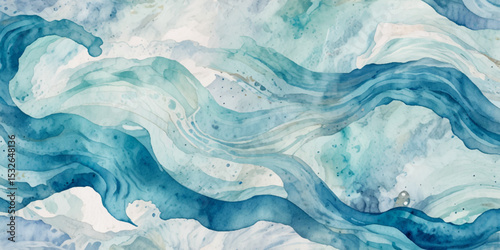 Art teal soft blue sea water ocean wavy and silver marble texture background. Water  ocean wave white and soft blue aqua, teal and marble texture
