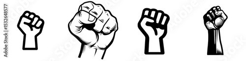Black Lives Matter Icon. Strong Hand Symbol. Modern Illustration’ is rephrased as ‘Modern Illustration of Black Lives Matter Icon with Strong Hand Symbol