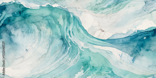 Top and aerial view of wave ocean sea background. Blue and white wavy sea water background.