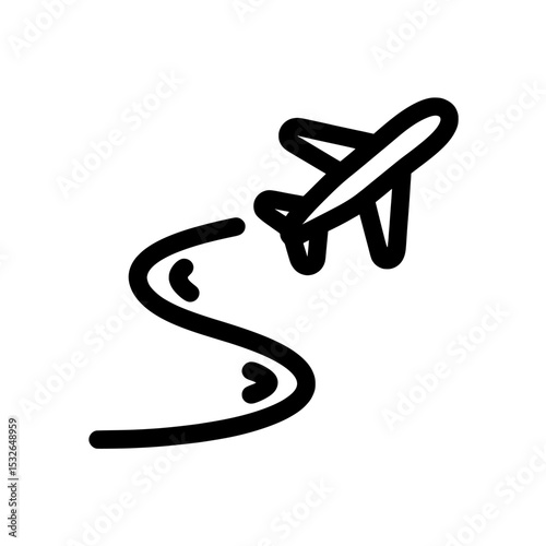 A modern air travel icon is the path that an airplane takes during its flight route