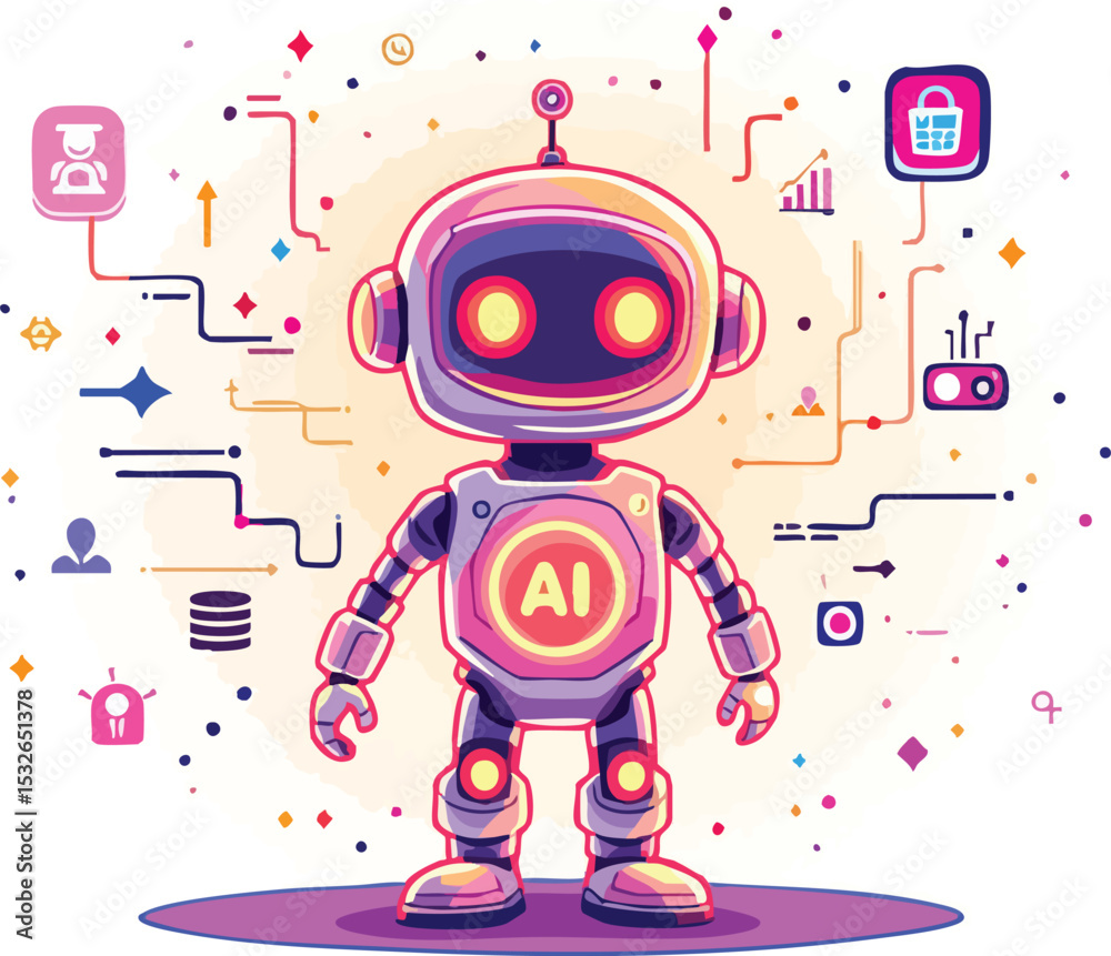Fototapeta premium Modern ai robot concept representing artificial intelligence and technological innovation.