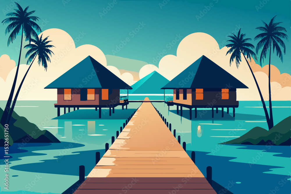 Naklejka premium tropical paradise island