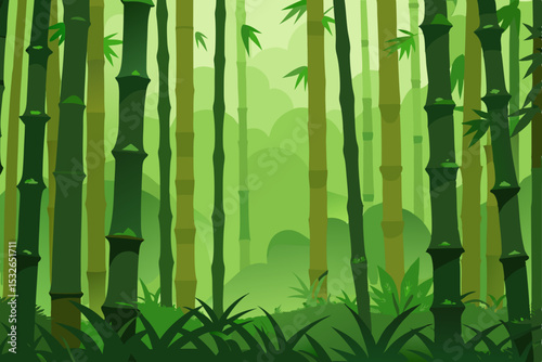 green bamboo forest