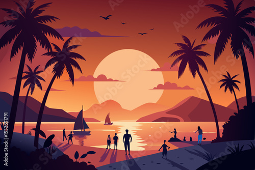 sunset on the beach