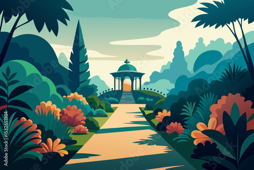 vector illustration of a temple