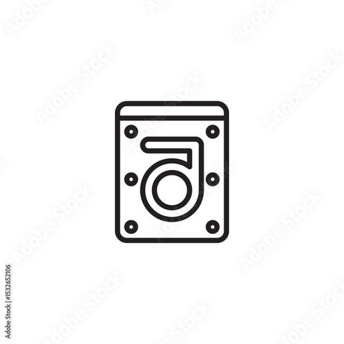 An icon representing data storage or a hard drive, featuring a hard drive with a stylized "d" or disk symbol, indicating digital media.
