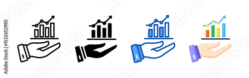 Growth icon set bundle. Multi style icon collection perfect for websites, apps, and presentations. Simple vector icon collection
