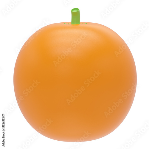 Orange 3d icon in cartoon plastic style minimal isolated on transparent white background, clipping path	