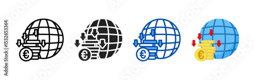 Crisis icon set bundle. Multi style icon collection perfect for websites, apps, and presentations. Simple vector icon collection