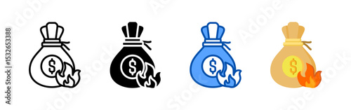 Bankrupt icon set bundle. Multi style icon collection perfect for websites, apps, and presentations. Simple vector icon collection