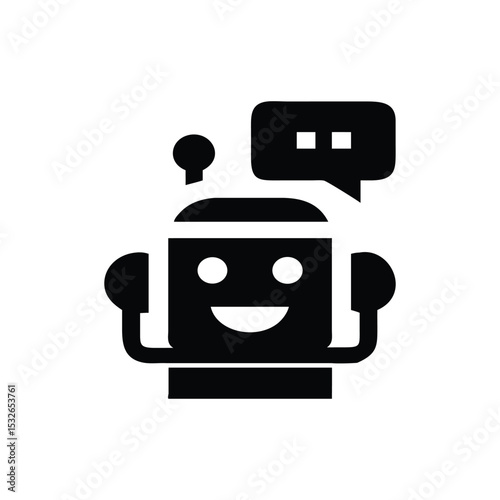 Vector Illustration of a silhouette Chatbot Icon