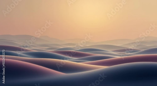Flat muted color fields with light gradients