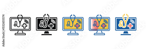 Telemedicine Icon Set Multiple Style Collection
