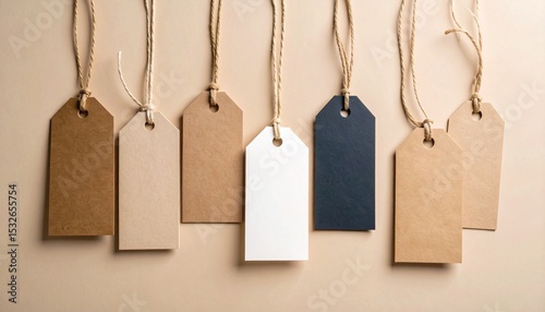 Colorful Tags on Patterned Backdrop