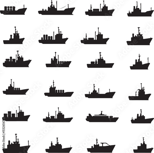 Vintage Sailing Ship Silhouettes – Black & White Nautical Vector Set

Old and Modern Ship Illustrations – Maritime Silhouette Collection

Historic Sailboat and Cargo Ship Silhouettes – Nautical Vector
