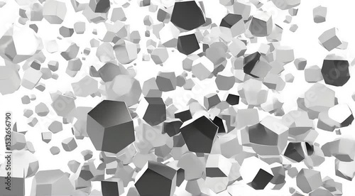 Floating 3D hexagons twisting in space, each rotating in its own direction, creating a mesmerizing visual pattern