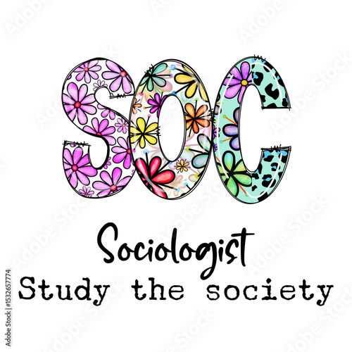 Wallpaper Mural SOCIOlogist Study of Society with Colorful Flowers Torontodigital.ca