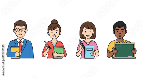Diverse Educators Illustration of Teachers and Professors