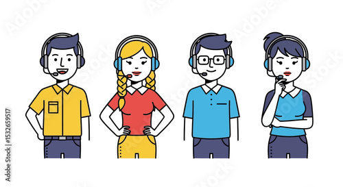 Diverse Customer Service Team Professional Support Agents Ready to Assist