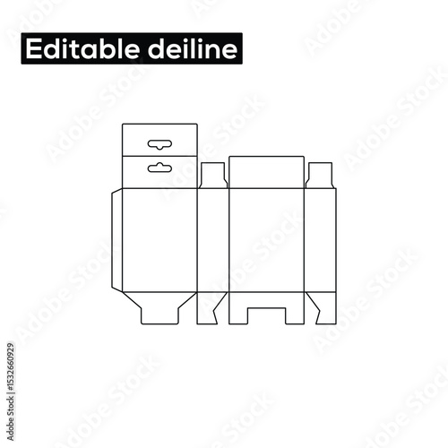 Straight tuck end box dieline template, box die-line, die-line, dieline template, box dieline