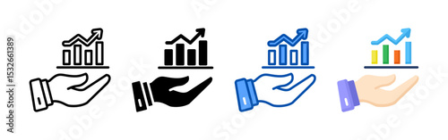 Growth icon set bundle. Multi style icon collection perfect for websites, apps, and presentations. Simple vector icon collection