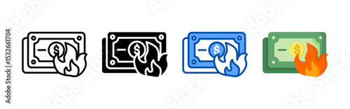 Bankrupt icon set bundle. Multi style icon collection perfect for websites, apps, and presentations. Simple vector icon collection