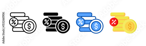 Tax icon set bundle. Multi style icon collection perfect for websites, apps, and presentations. Simple vector icon collection