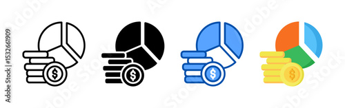 Investment icon set bundle. Multi style icon collection perfect for websites, apps, and presentations. Simple vector icon collection