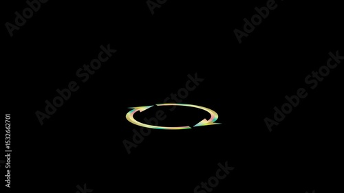 coloring neon light rotation arrow flickering in the dark with fiery tones and glowing shapes