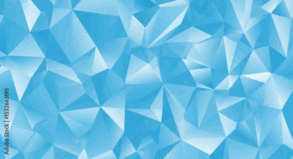 Fototapeta premium Abstract Blue Crystal Background Geometric Low Poly Design