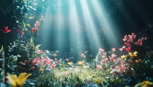 Radiant flowers in a sunlit meadow.