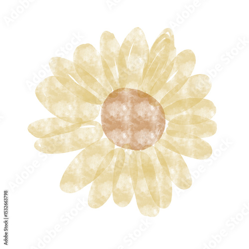 Fototapeta Naklejka Na Ścianę i Meble -  sunflower flower floral nature water color yellow pastel
