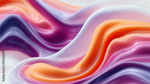 Wallpaper Mural abstract wavy shapes in purple and orange on clean white background closeup Torontodigital.ca