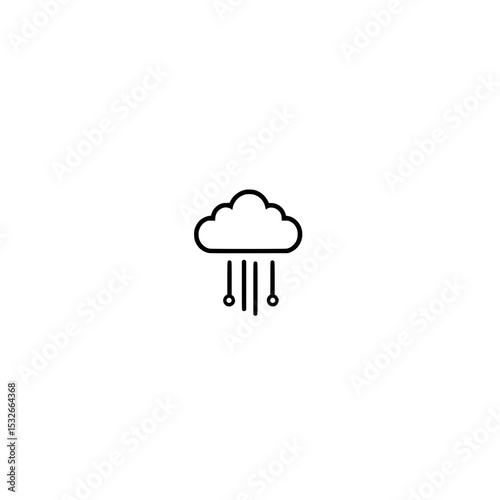 Vector icon of weather showing cloud and rain