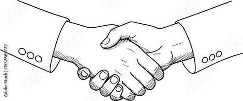 Professional illustration of two people shaking hands, symbolizing collaboration and partnership