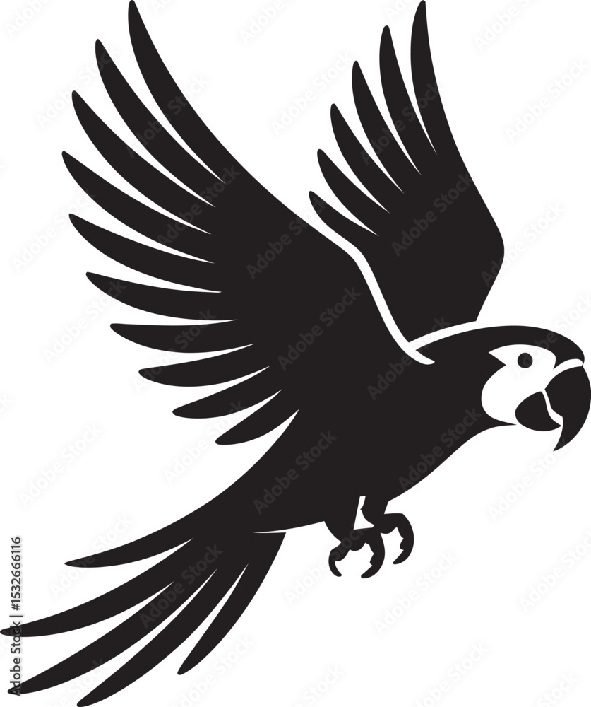Obraz premium Parrot silhouette vector illustration