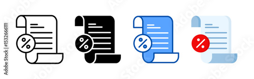 Tax icon set bundle. Multi style icon collection perfect for websites, apps, and presentations. Simple vector icon collection