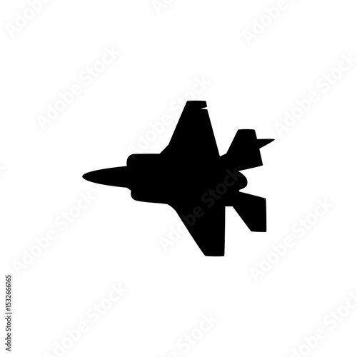 Silhouette of the Jet Fighter, Fighter aircraft are military aircraft designed primarily for air-to-air combat. Vector Illustration